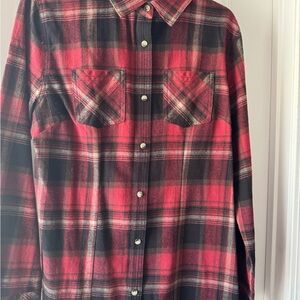 Legendary Whitetails Red and Black Casual Button Down Shirt